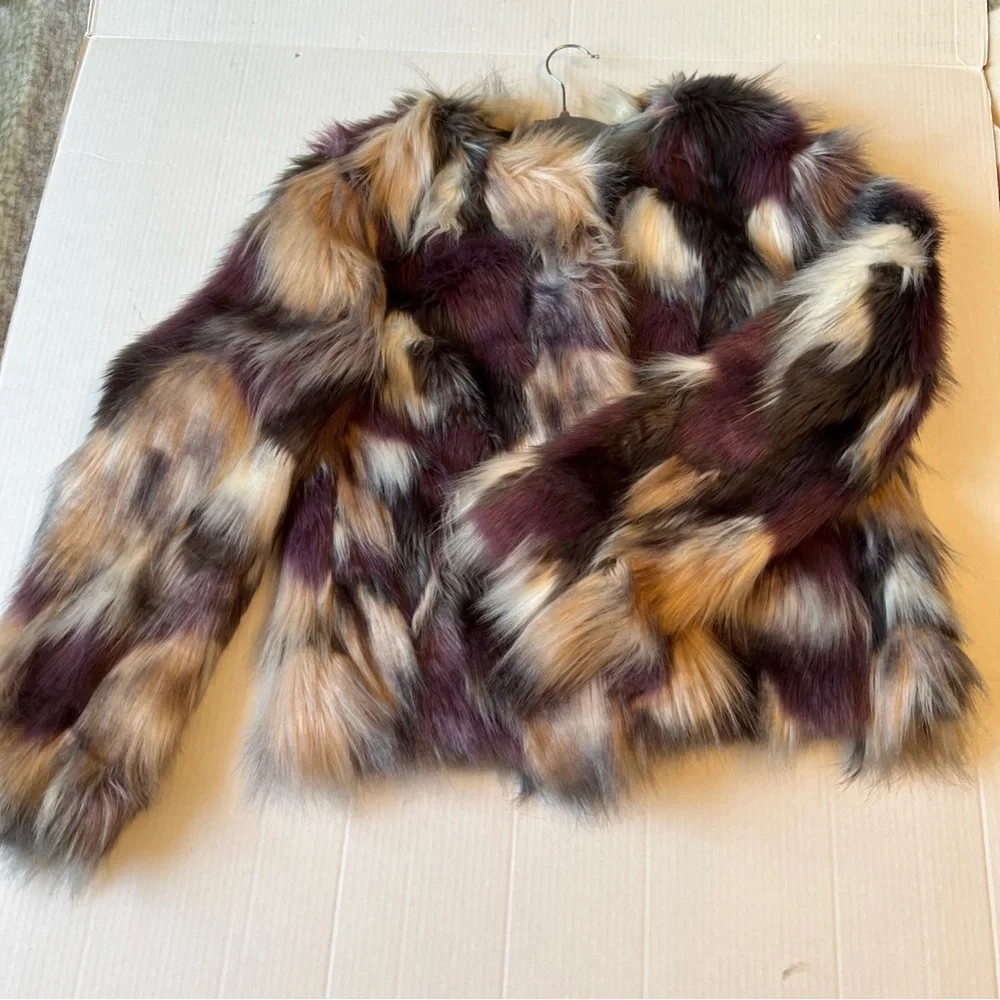 Karl Lagerfeld Women's Multicolor Faux Fur Jacket - Picture 3 of 7